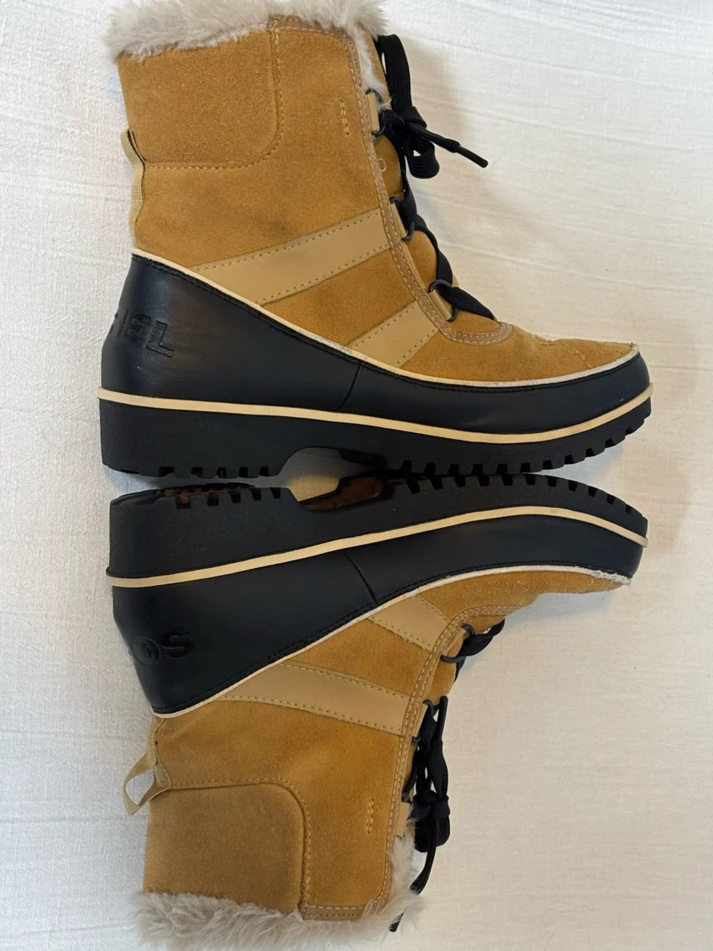 Sorel Tivoli II Mid-Calf Winter Snow Waterproof Boots -Tan/Black-Women Size 8